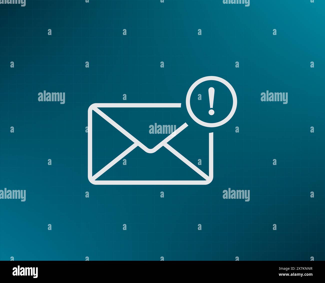 New message, picture of letter with exclamation mark vector icon. Stock Vector