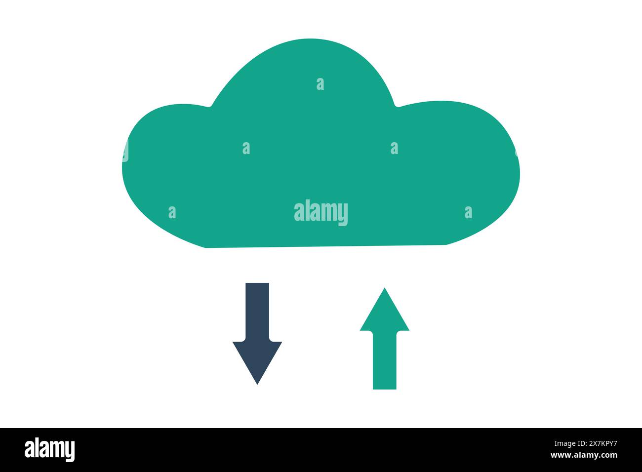cloud download icon. cloud with arrow. icon related to information technology. solid icon style. technology element vector illustration Stock Vector