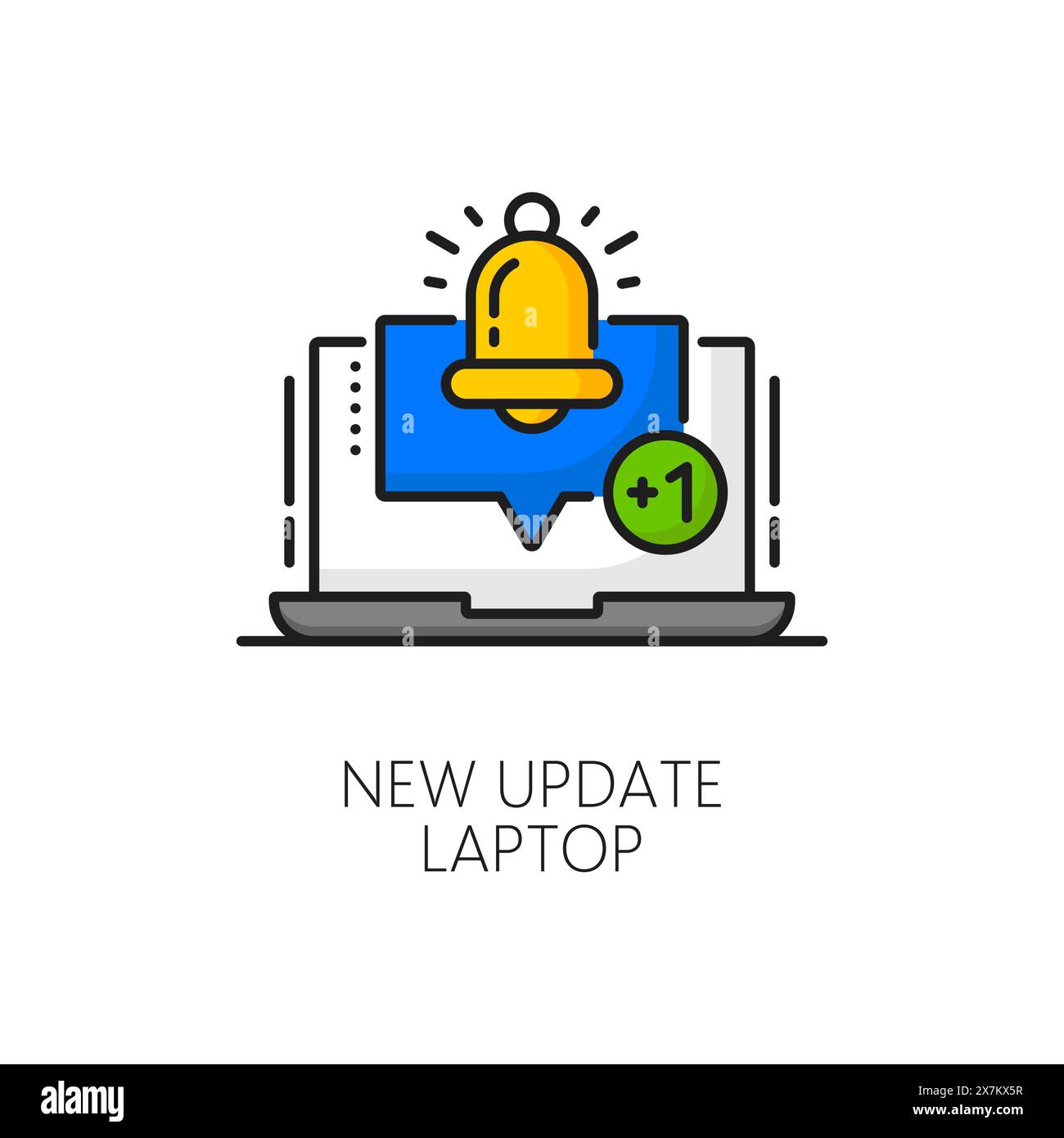 Laptop Vectorpictogram Slogan Update On Computer Or Laptop Key On