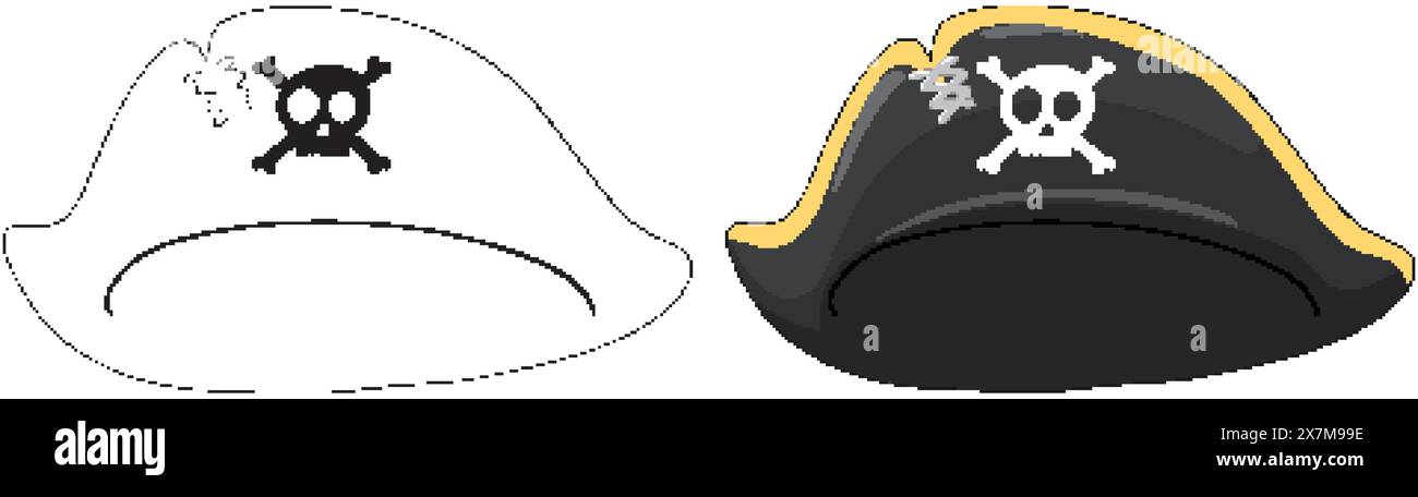 Vector illustration of a black pirate hat Stock Vector Image & Art - Alamy