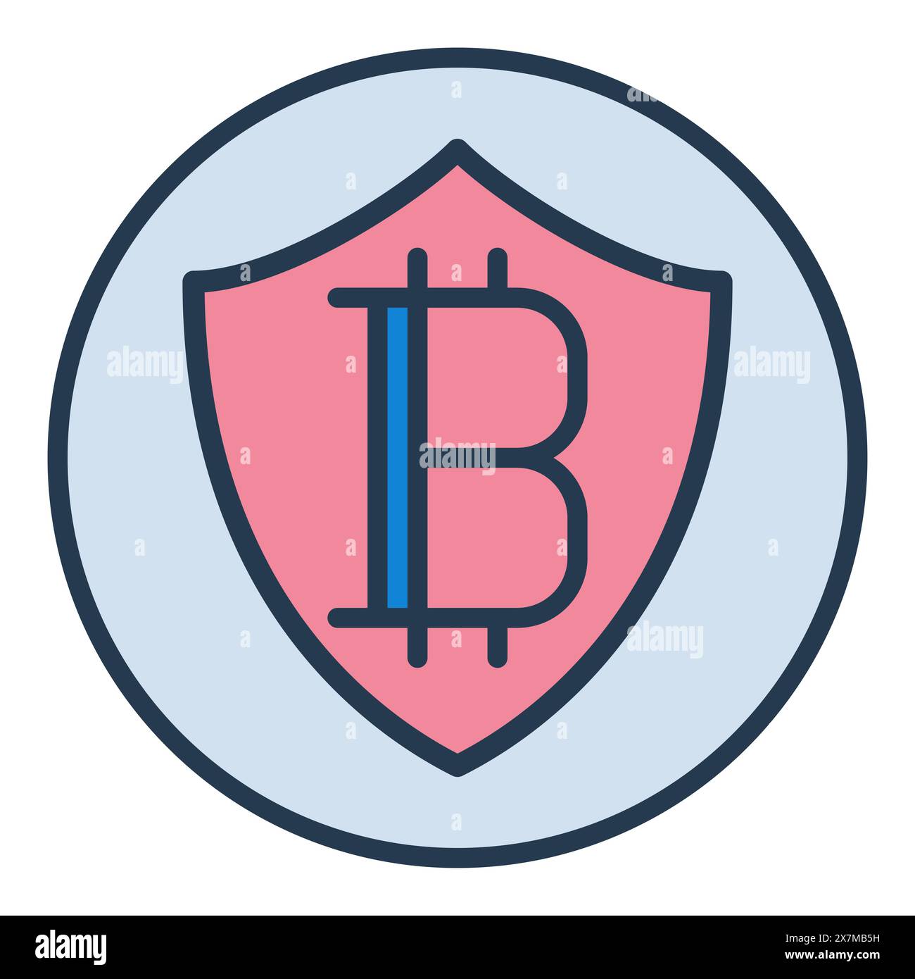 Bitcoin in Shield vector Cryptocurrency Protection concept colored icon or logo element Stock Vector