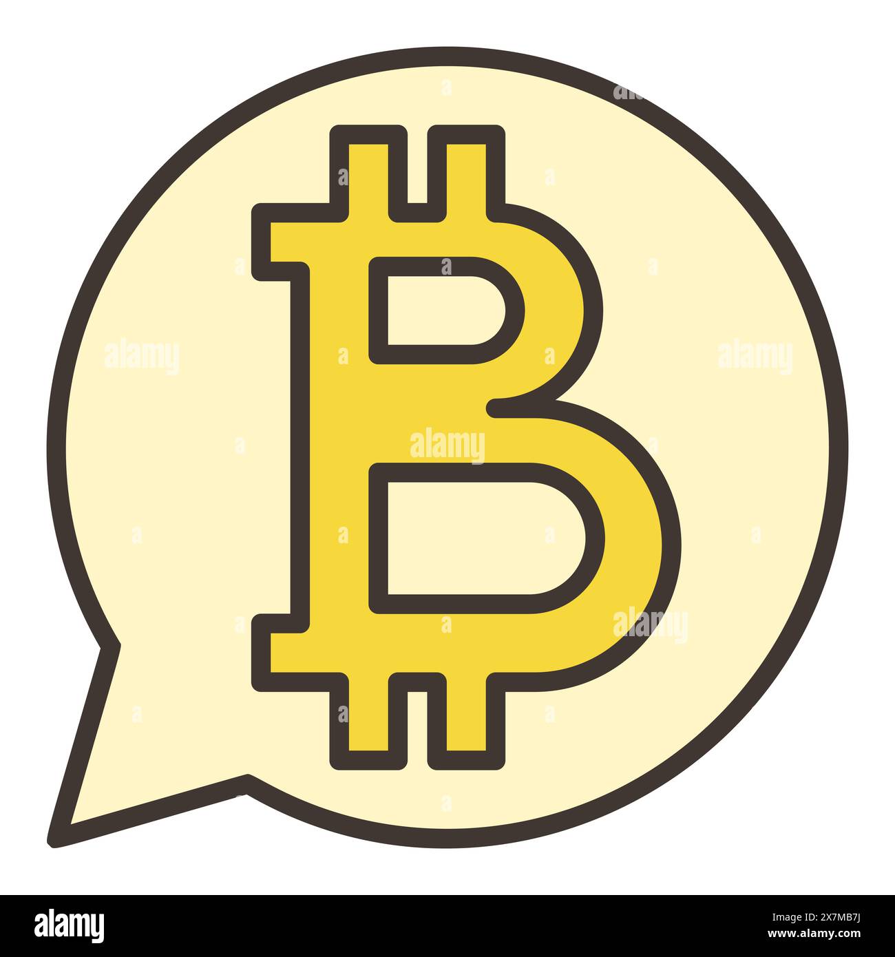 Bitcoin sign in Speech Bubble vector Cryptocurrency concept colored ...