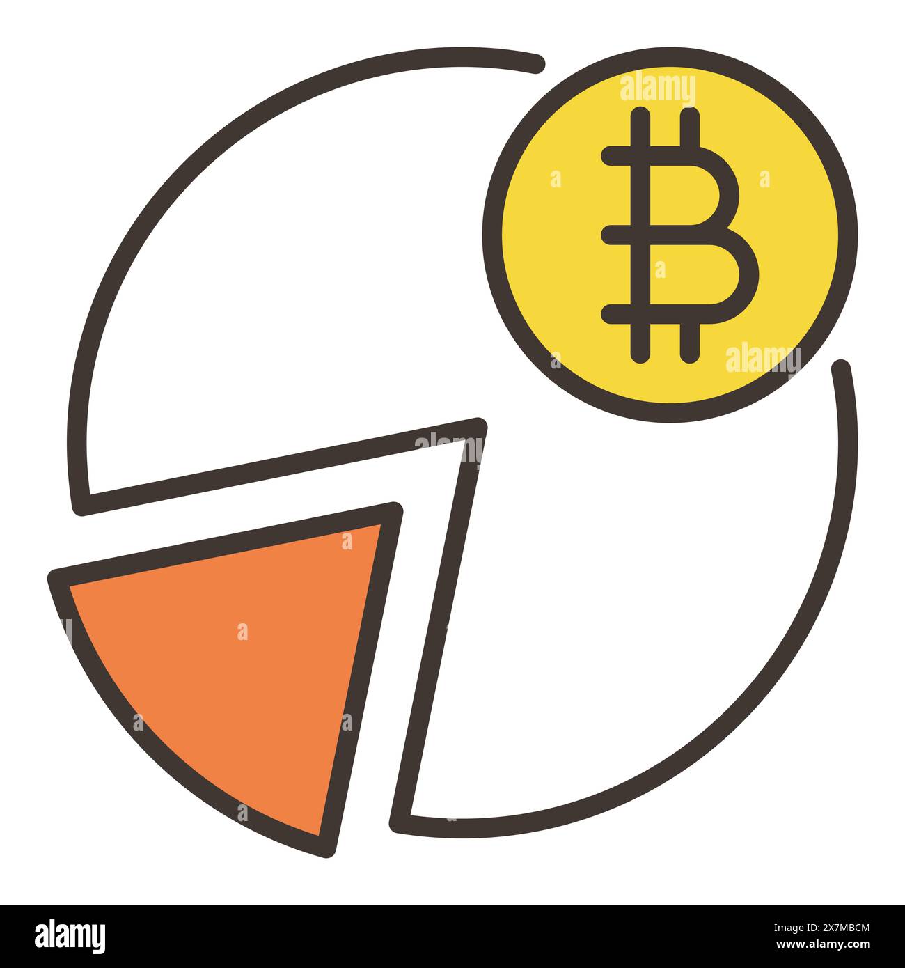 pie chart and bitcoin coin icon over white background, vector illustration  Stock Vector Image & Art - Alamy