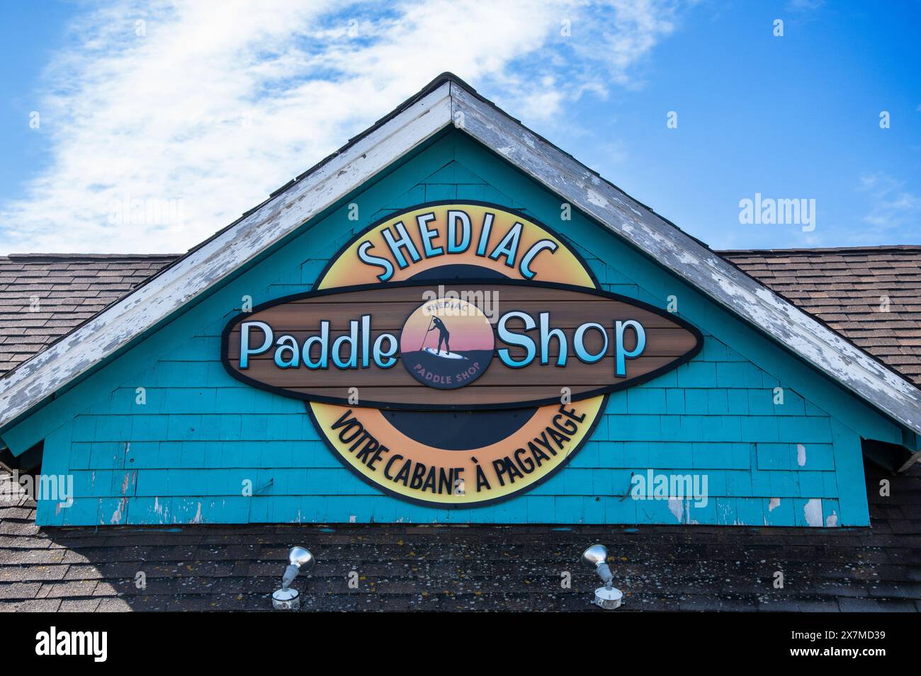 Shediac Paddle Shop sign in New Brunswick, Canada Stock Photo