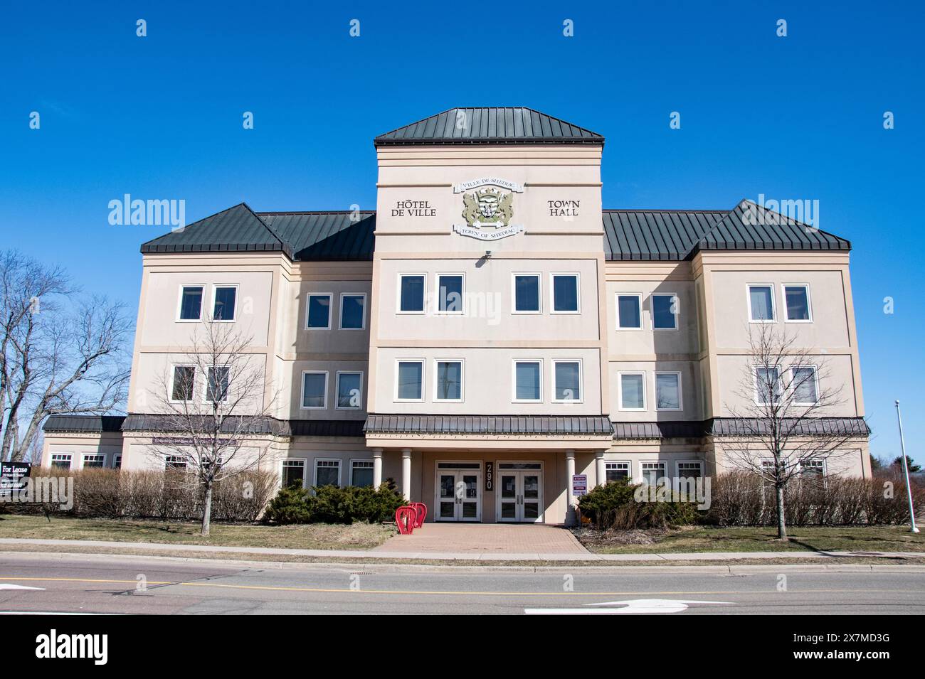 Town Hall in downtown Shediac, New Brunswick, Canada Stock Photo