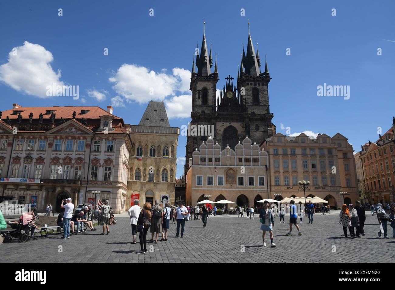 Prague /Czeck republic /14 MAY 2024/ Tourists at Prague old town square ,   (Photo.Francis Joseph Dean/Dean Pictures) (Not for commercial use) Stock Photo