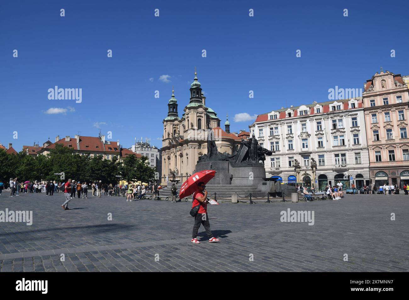 Prague /Czeck republic /14 MAY 2024/ Tourists at Prague old town square , Photo.Francis Joseph Dean/Dean Pictures Not for commercial use Stock Photo