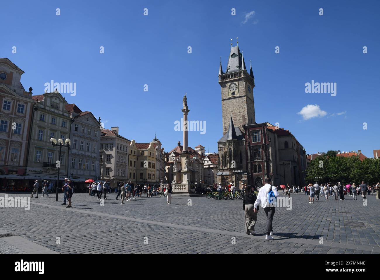 Prague /Czeck republic /14 MAY 2024/ Tourists at Prague old town square , Photo.Francis Joseph Dean/Dean Pictures Not for commercial use Stock Photo