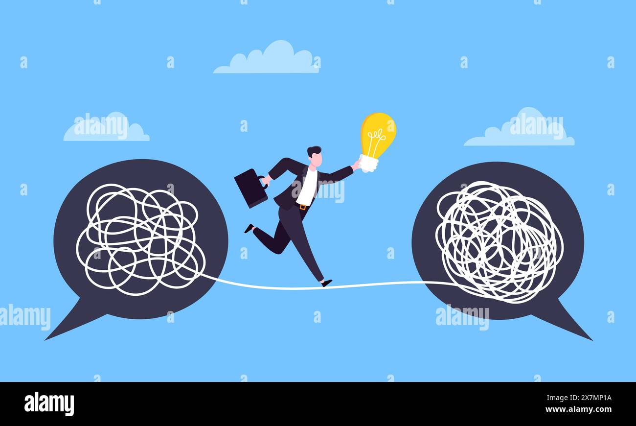 Understanding problem solution simplify challenge. Stock Vector