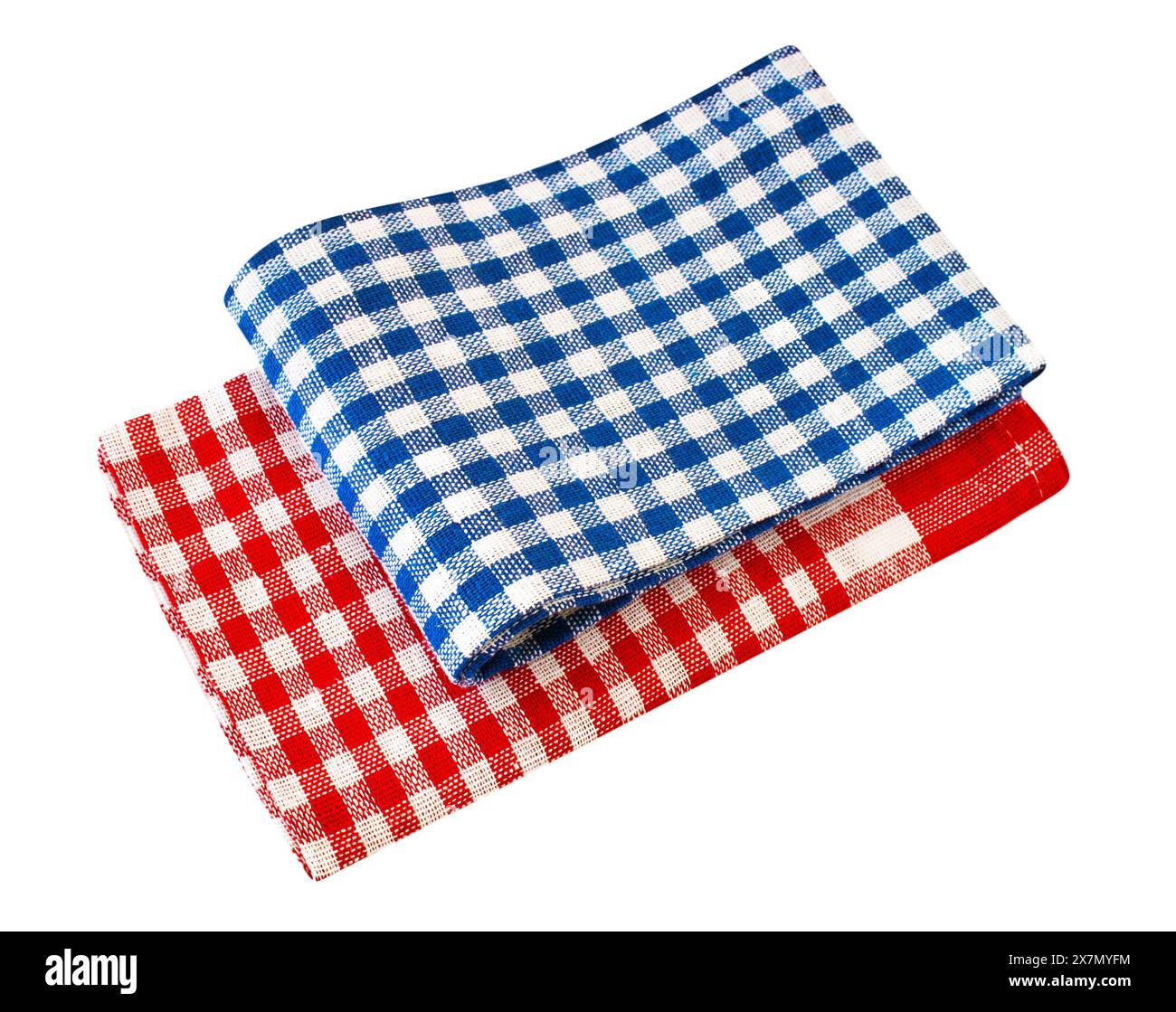 Kitchen dish towels isolated on white background Stock Photo