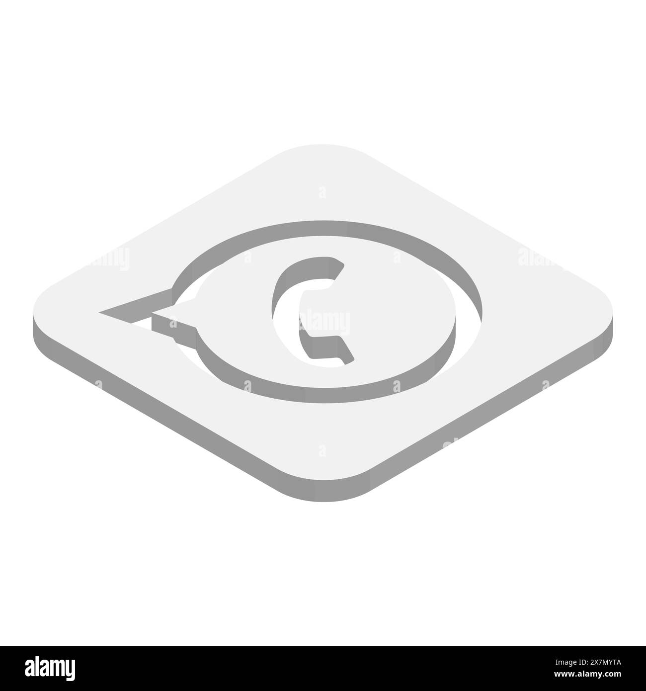 WattsApp instant messaging app icon. 3D isometric vector illustration. Stock Vector