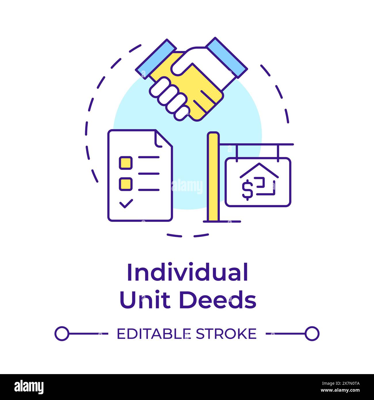 Individual unit deeds multi color concept icon Stock Vector