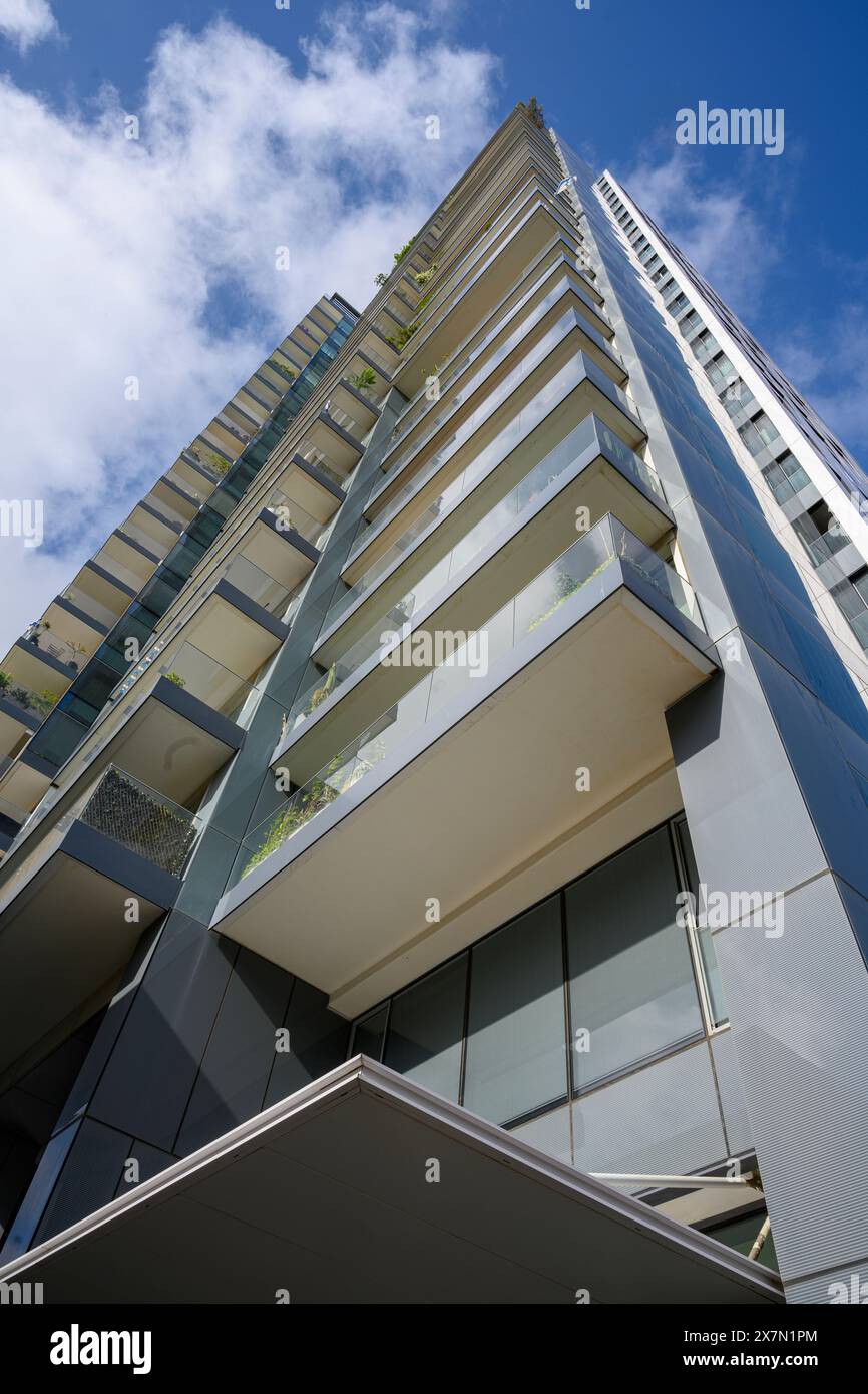 Modern Highrise residential building (Assuta on Jabotinky street) Tel Aviv, Israel Stock Photo