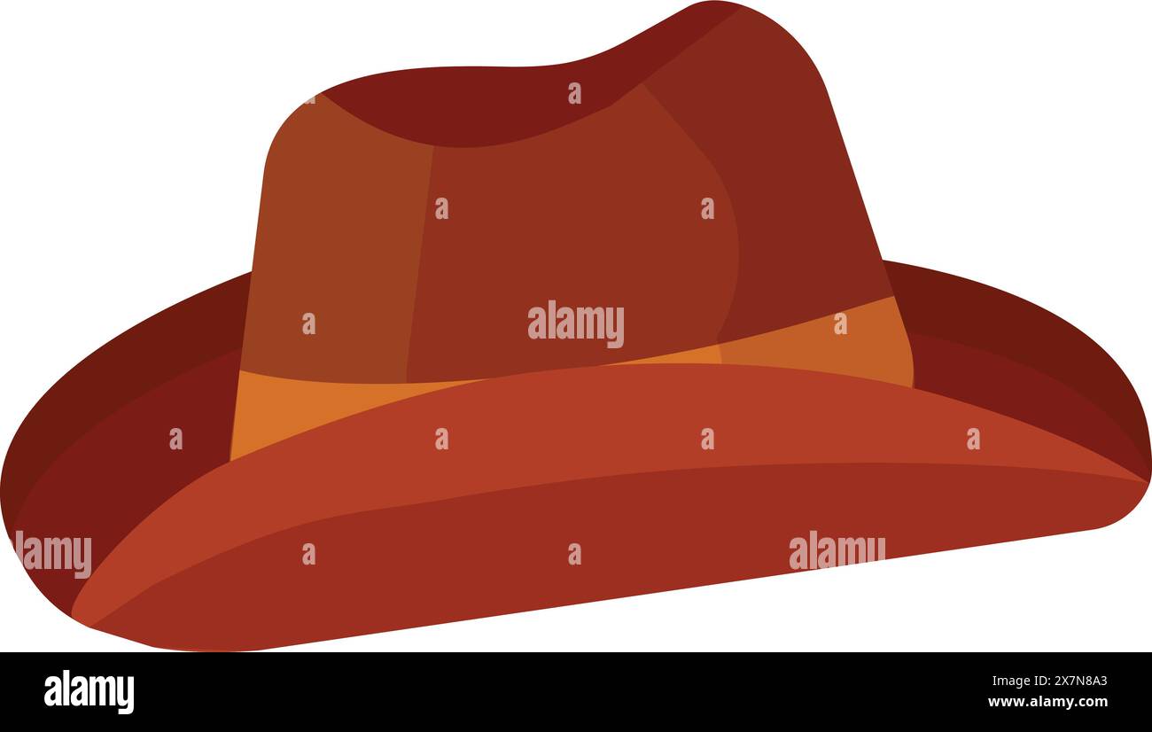 Vintage brown fedora hat isolated on white Stock Vector Image & Art - Alamy