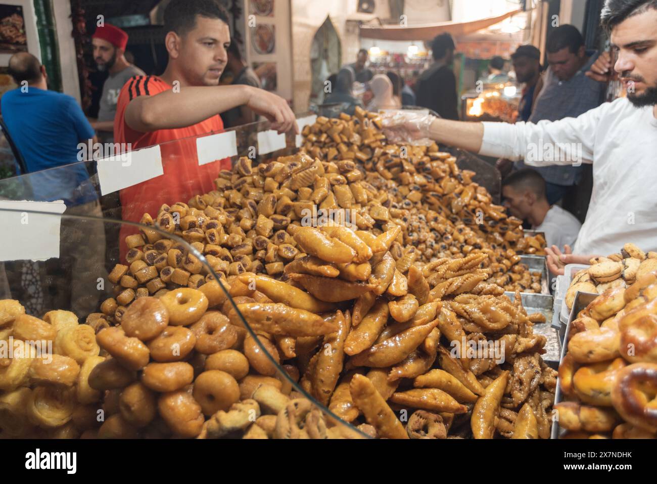 Tunis, Tunisia. 15th May 2024 Traditional Tunisian sweets for sale in