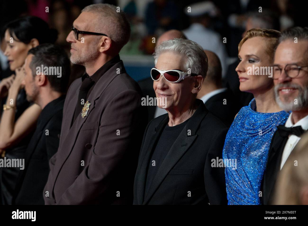 Cannes, France. 20th May, 2024. Vincent Cassel, David Cronenberg, Diane Kruger, and Guy Pearce are attending the ''The Shrouds'' (Les Linceuls) Red Carpet at the 77th annual Cannes Film Festival at Palais des Festivals in Cannes, France, on May 20, 2024. (Photo by Luca Carlino/NurPhoto)0 Credit: NurPhoto SRL/Alamy Live News Stock Photo