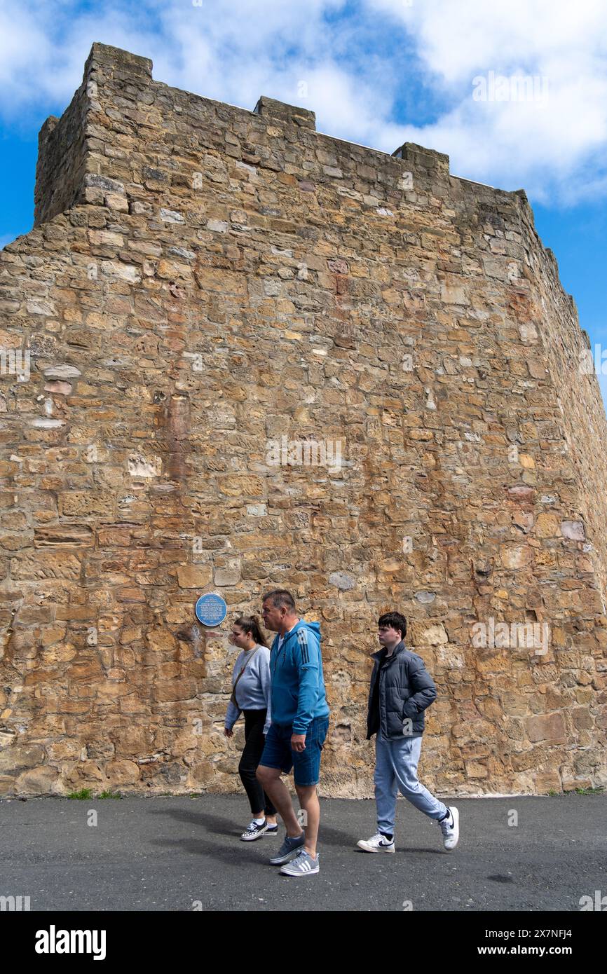 Seaham, County Durham, UK. The wall of the Georgian North Dock in the ...