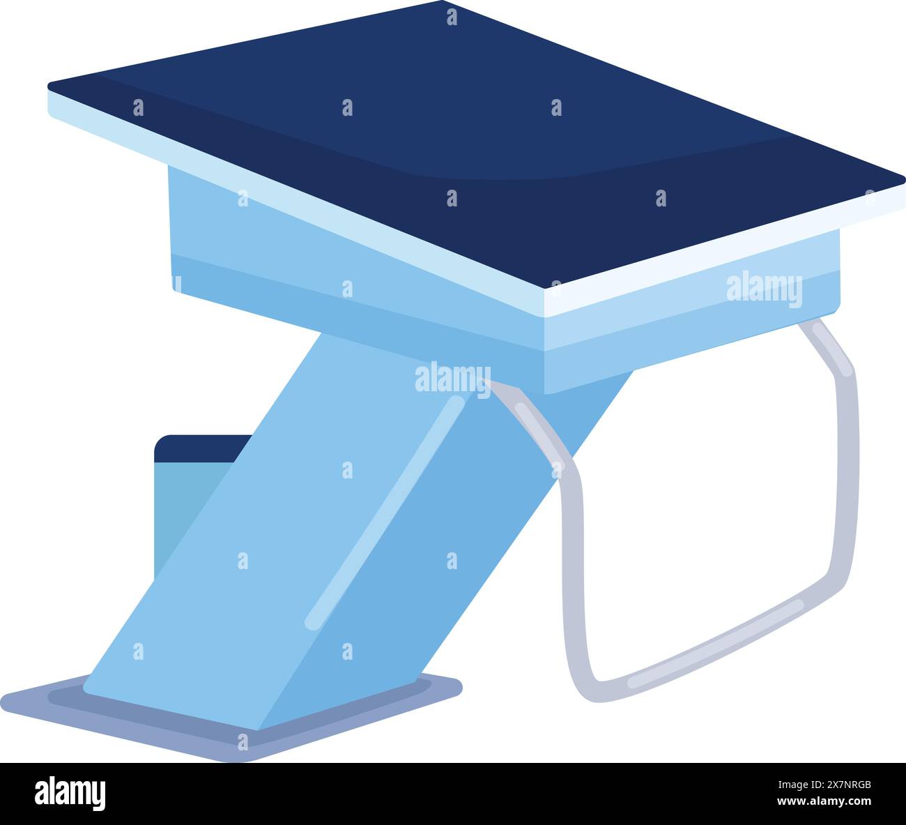 Isometric education concept with graduation cap Stock Vector