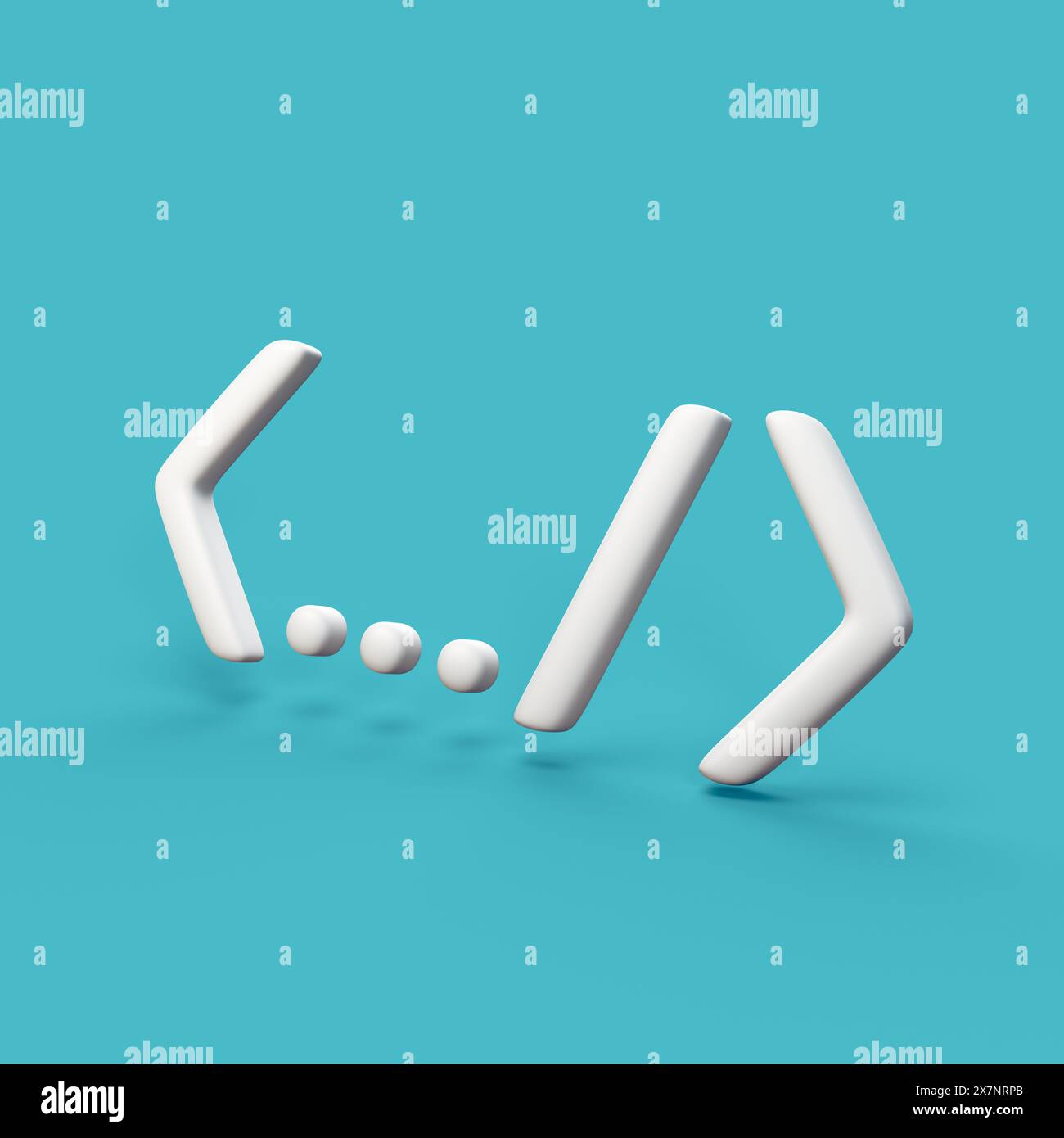 Piece of code - stylized 3d CGI icon object, Not gen Ai Stock Photo