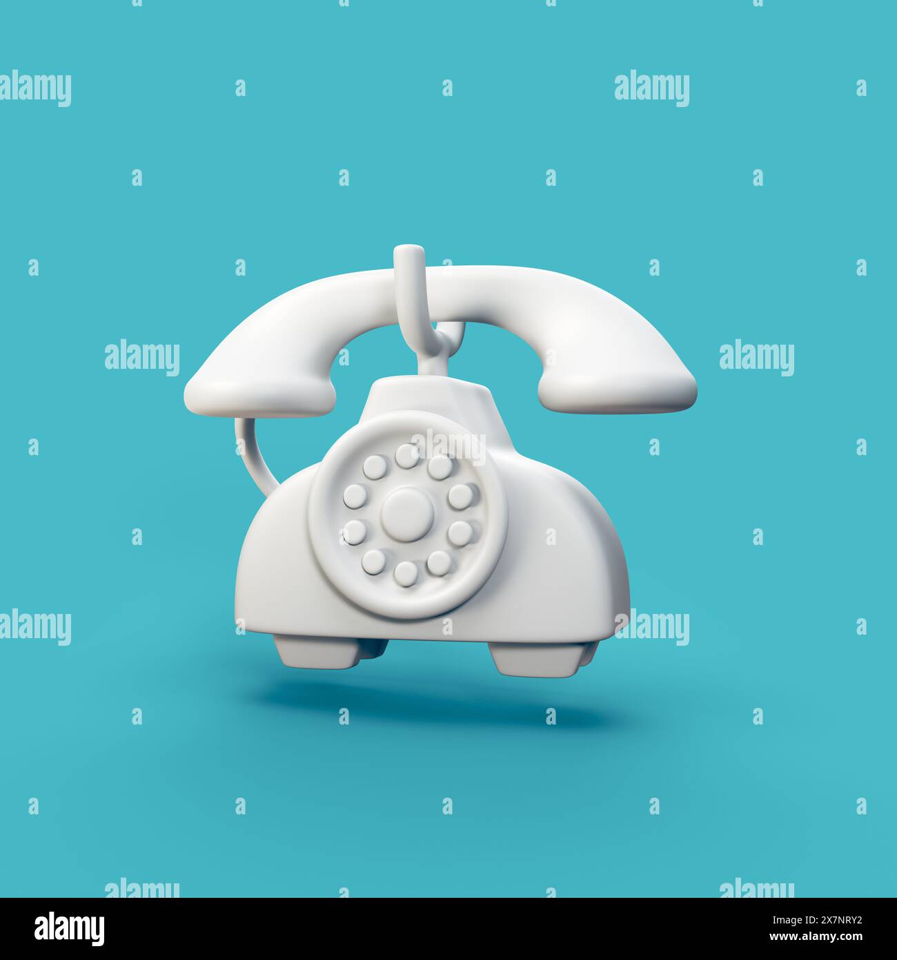 Telephone - stylized 3d CGI icon object, Not gen Ai Stock Photo - Alamy