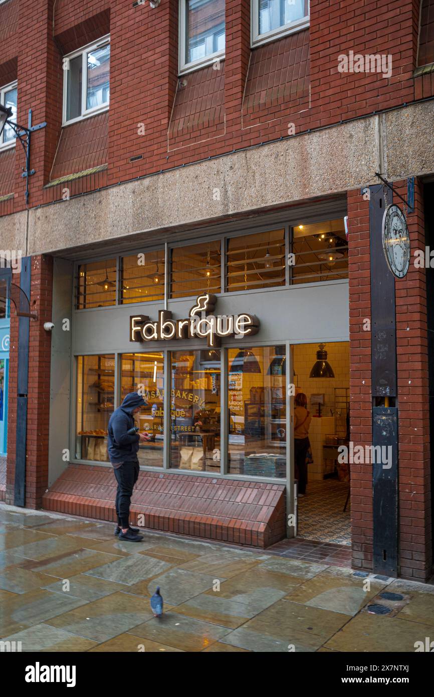 Fabrique bakery store London. Fabrique is a Swedish artisanal stone oven bakery chain founded in Stockholm in 2008. Stock Photo