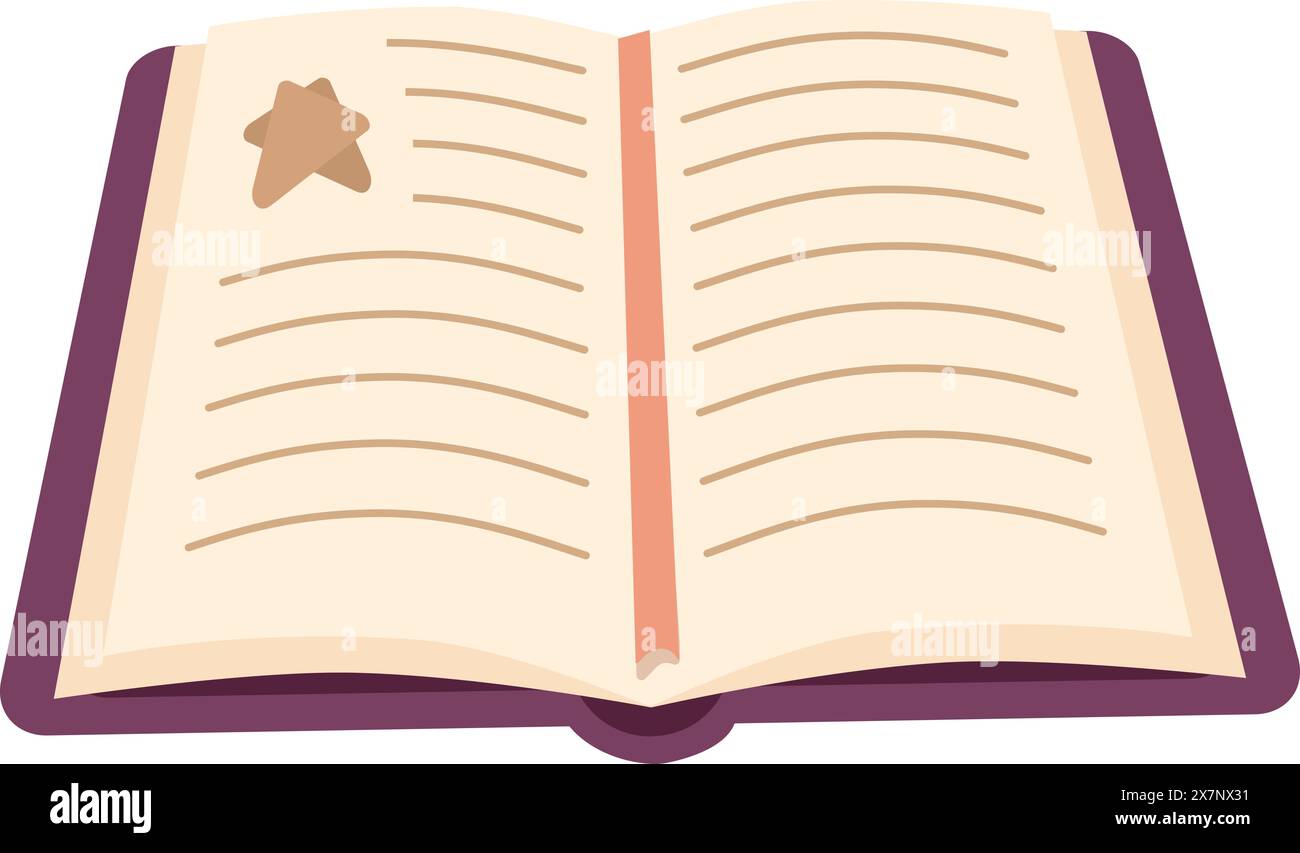 Open book with star bookmark illustration stock vector image art alamy
