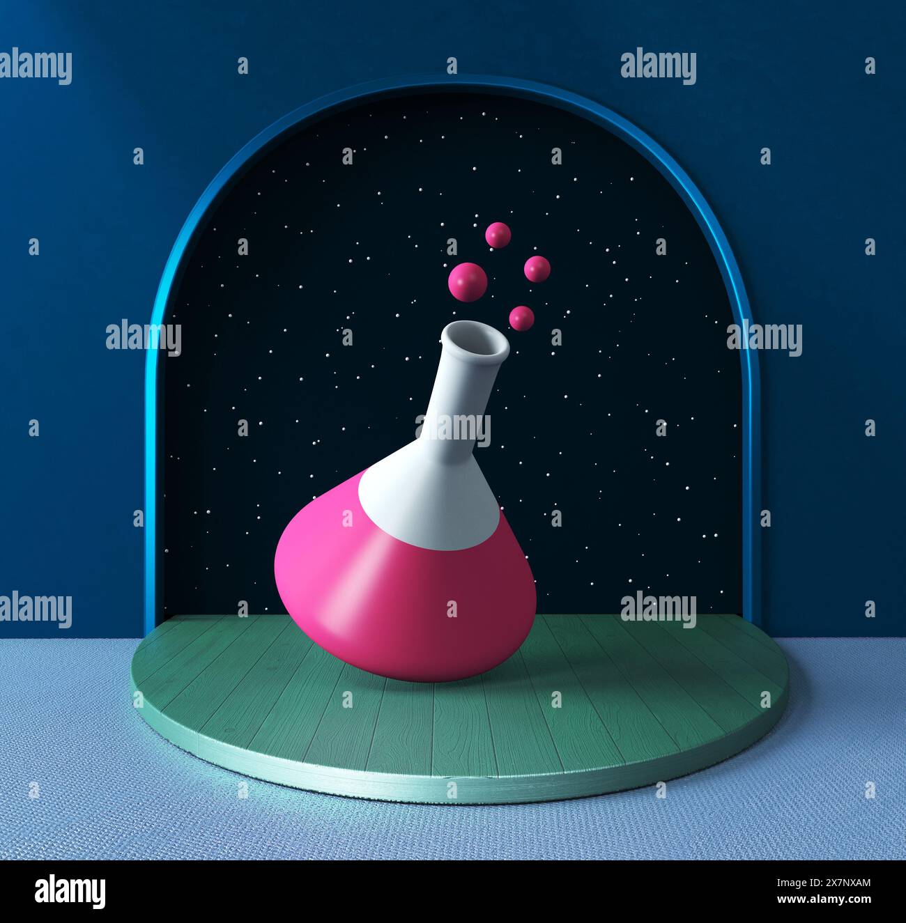 Abstract design background with science flask 3d icon, Not gen Ai Stock ...