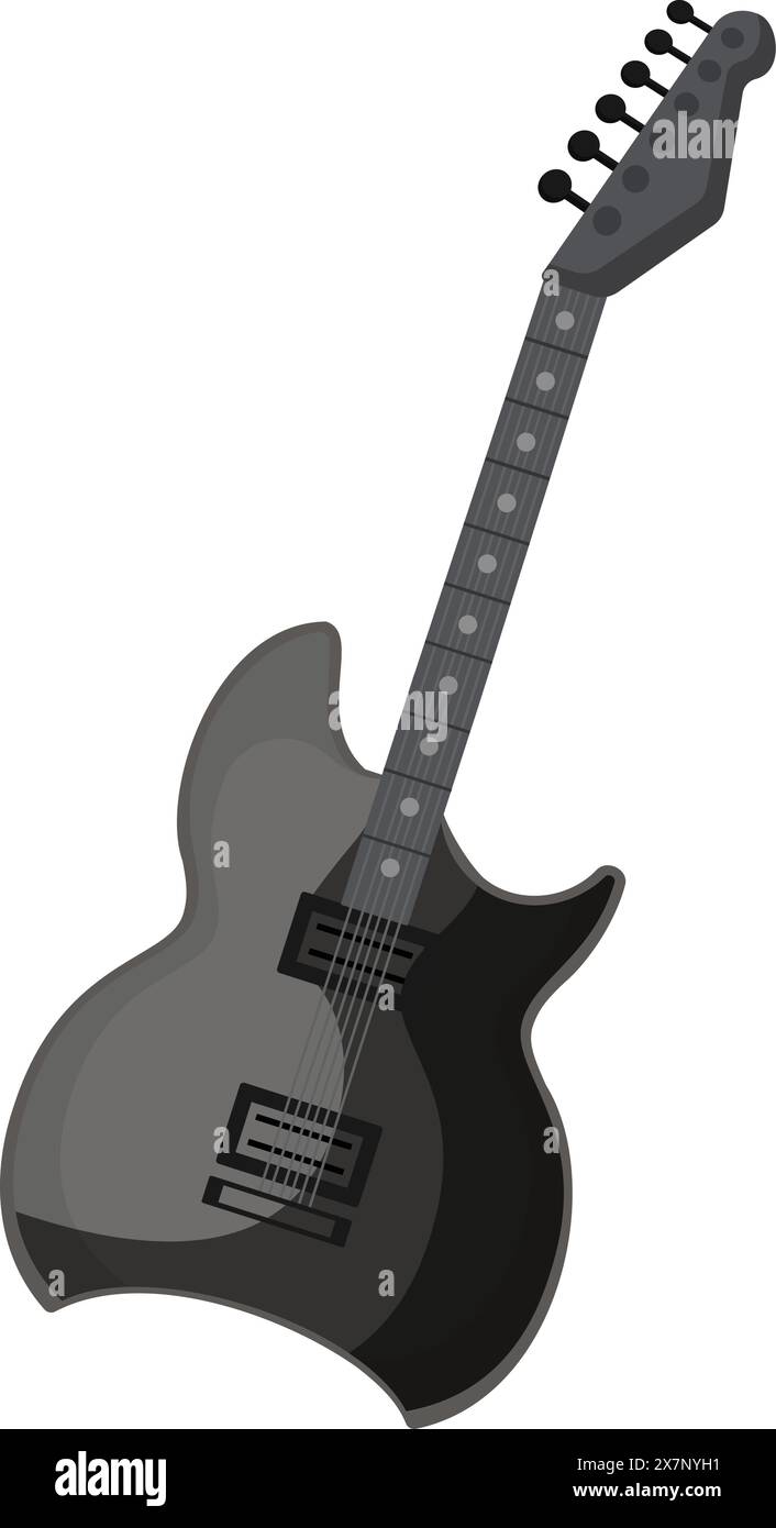 Vector illustration of a black electric guitar Stock Vector Image & Art ...