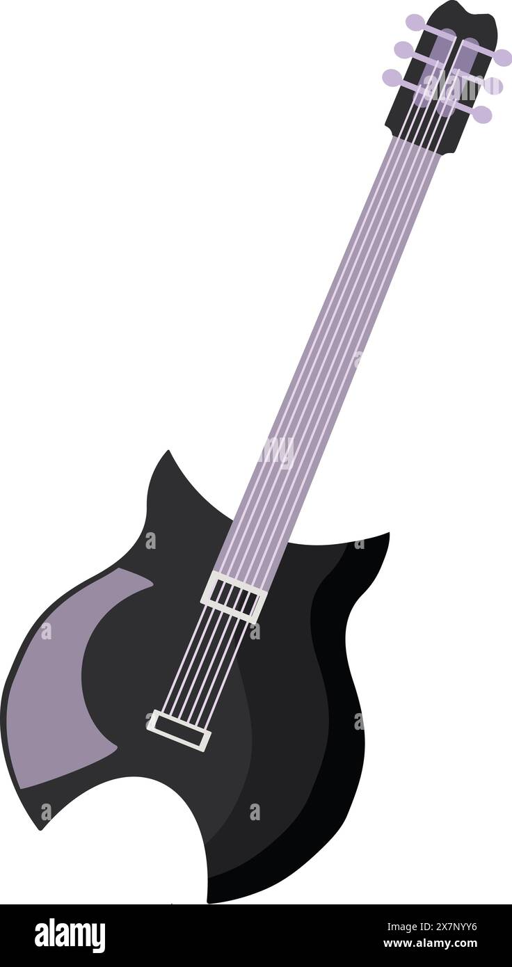 Modern black electric guitar illustration Stock Vector Image & Art - Alamy