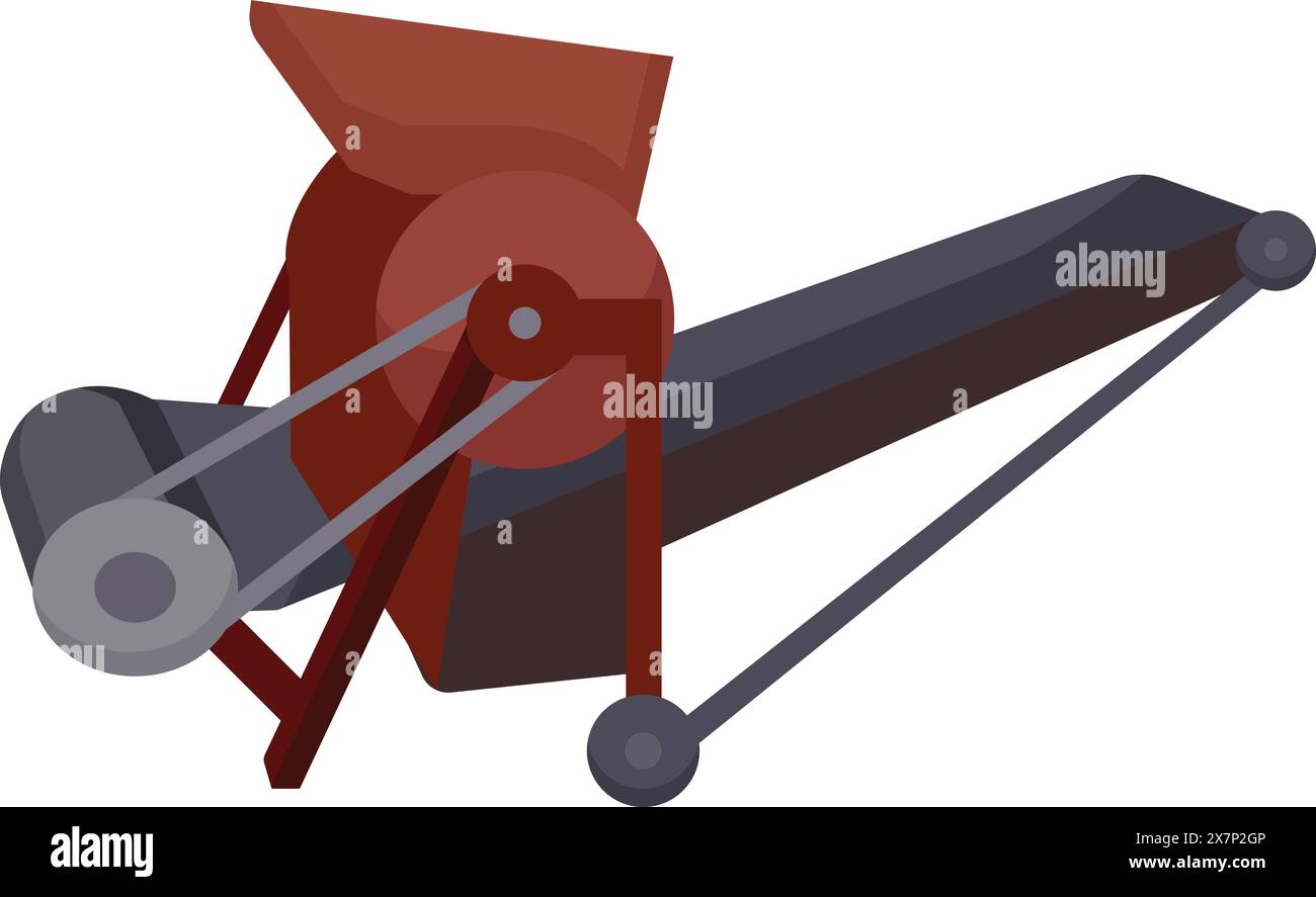 Colorful, detailed vector illustration of a traditional medieval siege weapon, the catapult Stock Vector