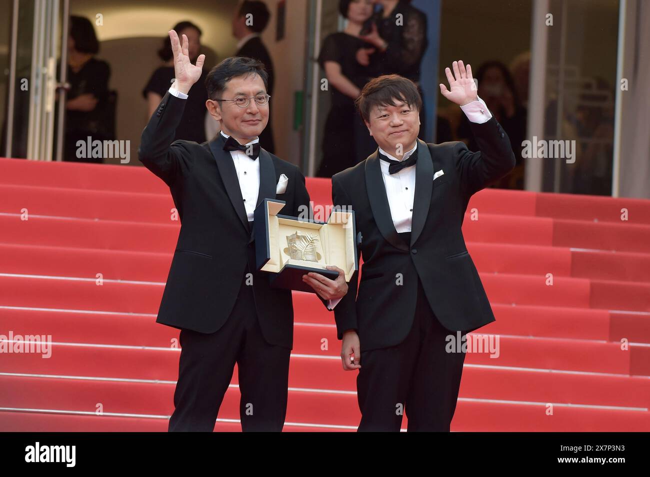 CANNES, FRANCE MAY 20 Goro Miyazaki and Kenichi Yoda depart the