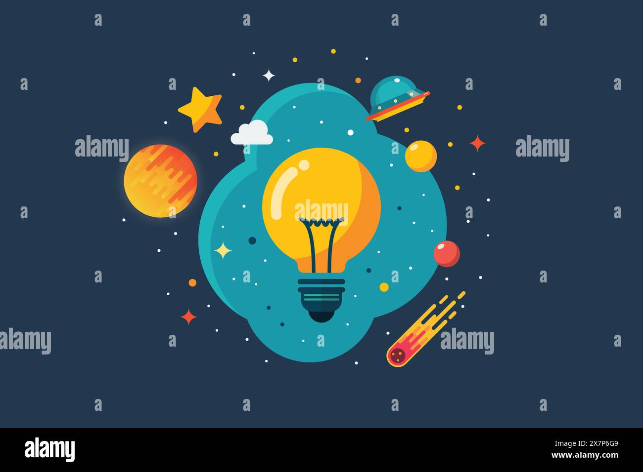 Lightbulb with elements creative idea concept. Business concept vector ...