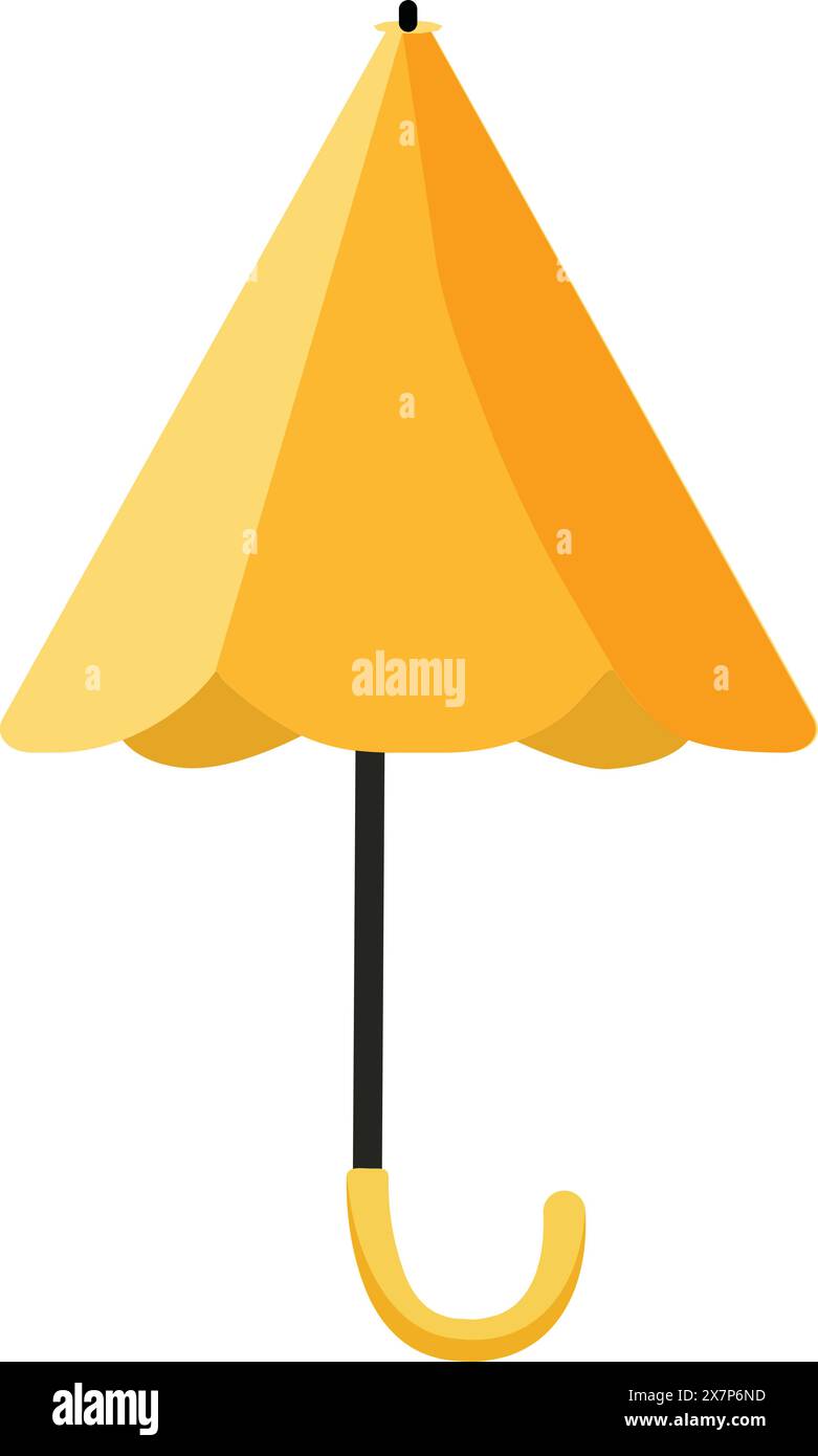 Bright yellow umbrella on white background Stock Vector
