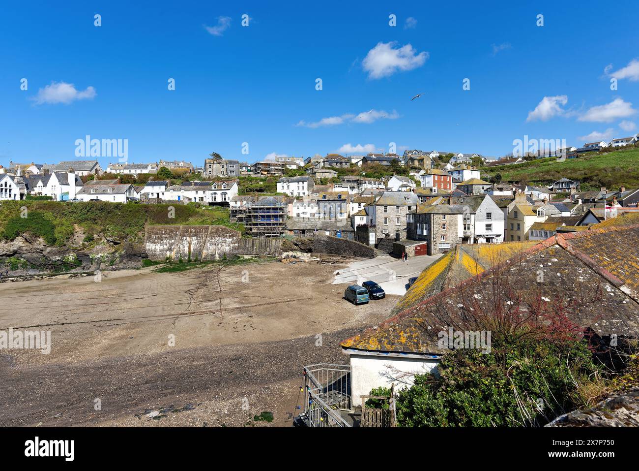 The Cornish fishing village of Port Isaac on a sunny spring day North Cornwall England UK Stock Photo