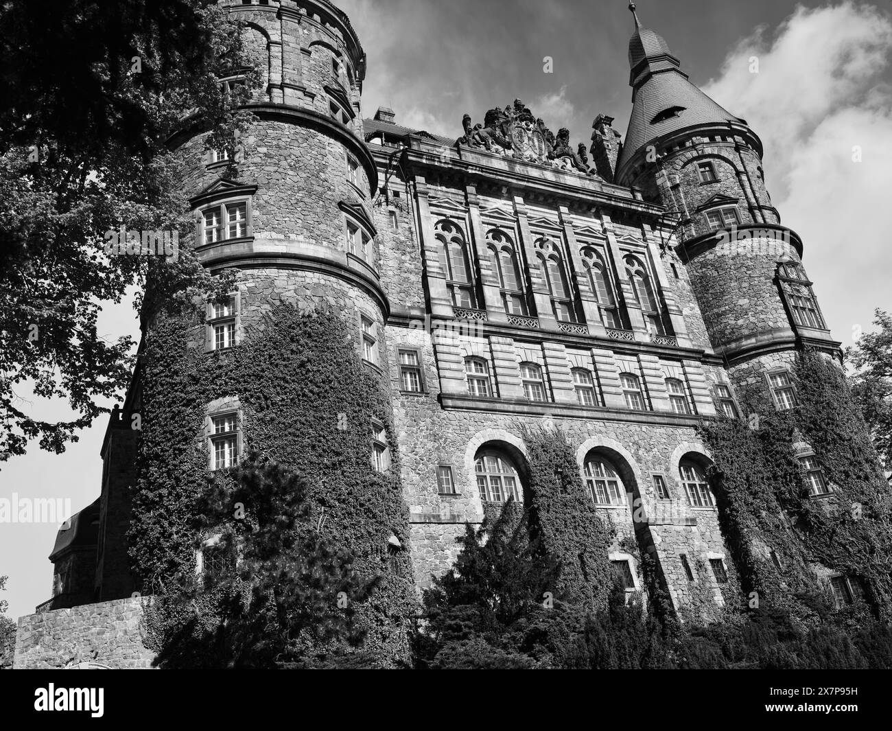 Sightseeing mediewal historic Castle in Ksiaz, Poland. Stock Photo