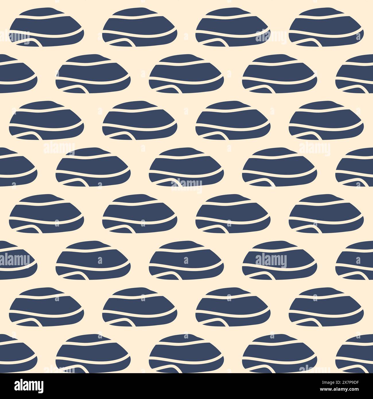 Abstract shapes seamless pattern. Organic oval stripes elements endless ...