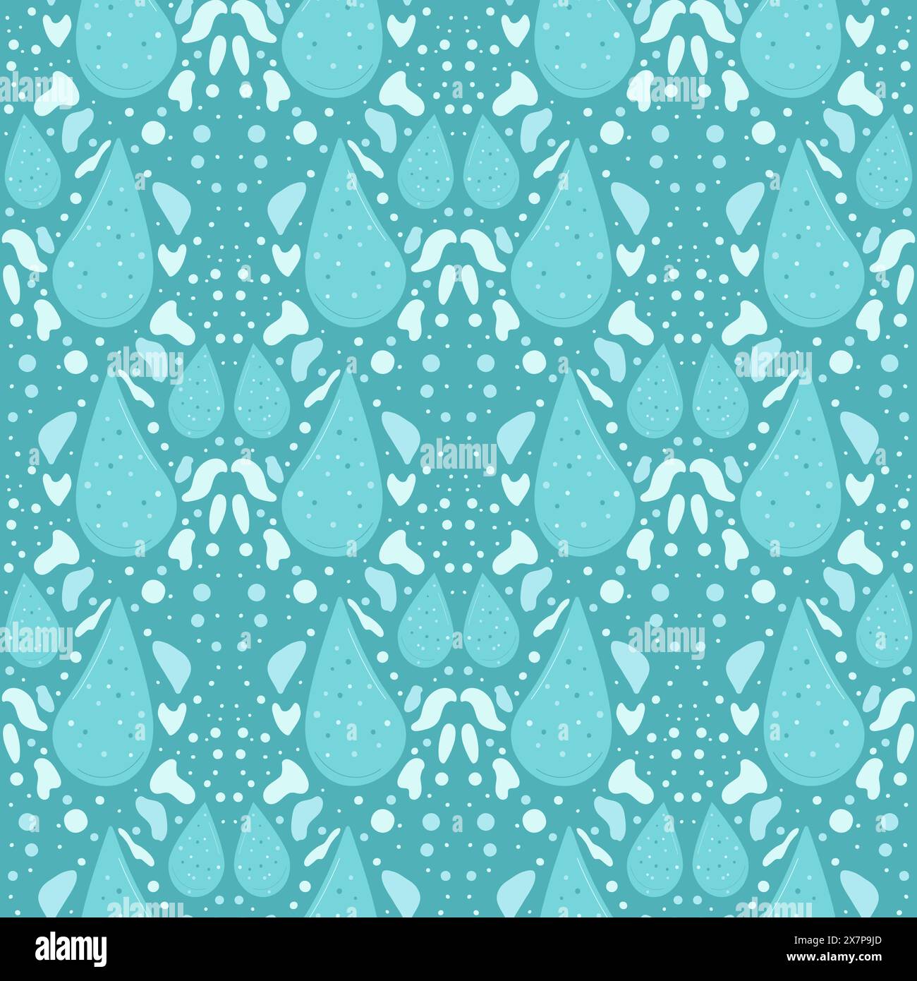 Water drops seamless pattern. Clean drink endless background. Vector ...
