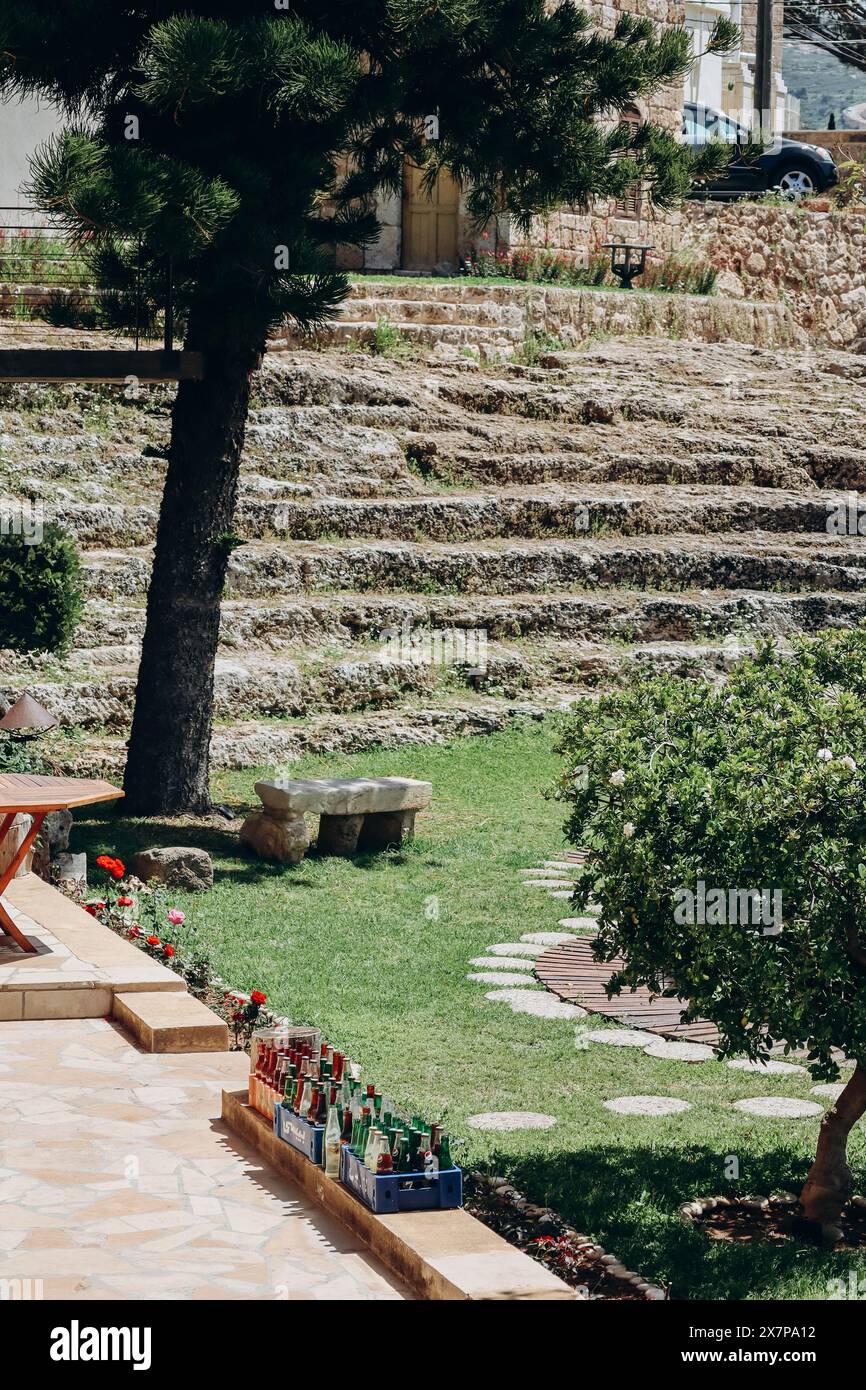 Batroun, Lebanon — 24.04.2023: A hidden Roman theatre in a private ...