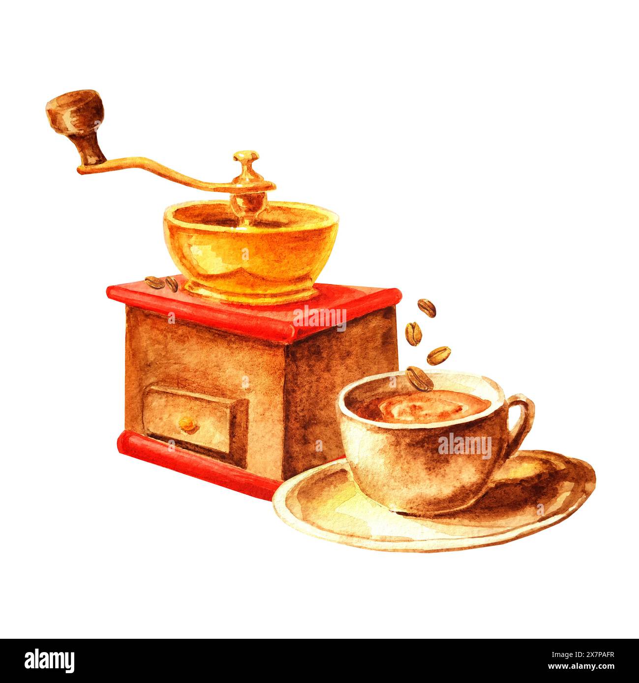 Watercolor painting coffee cup hi-res stock photography and images - Page 4  - Alamy, image size:1299x1390