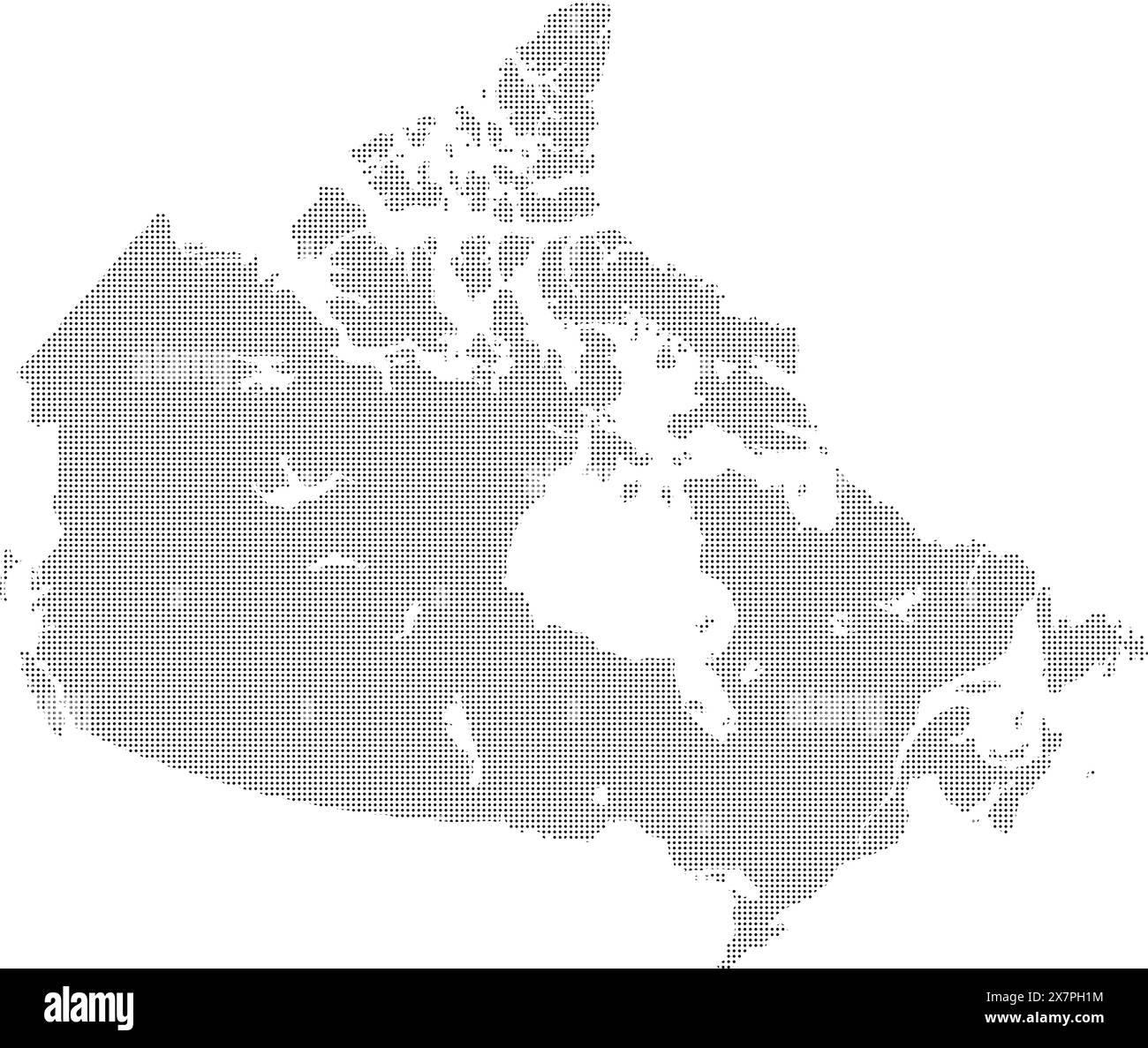 Canada map dotted pattern map vector illustration Stock Vector
