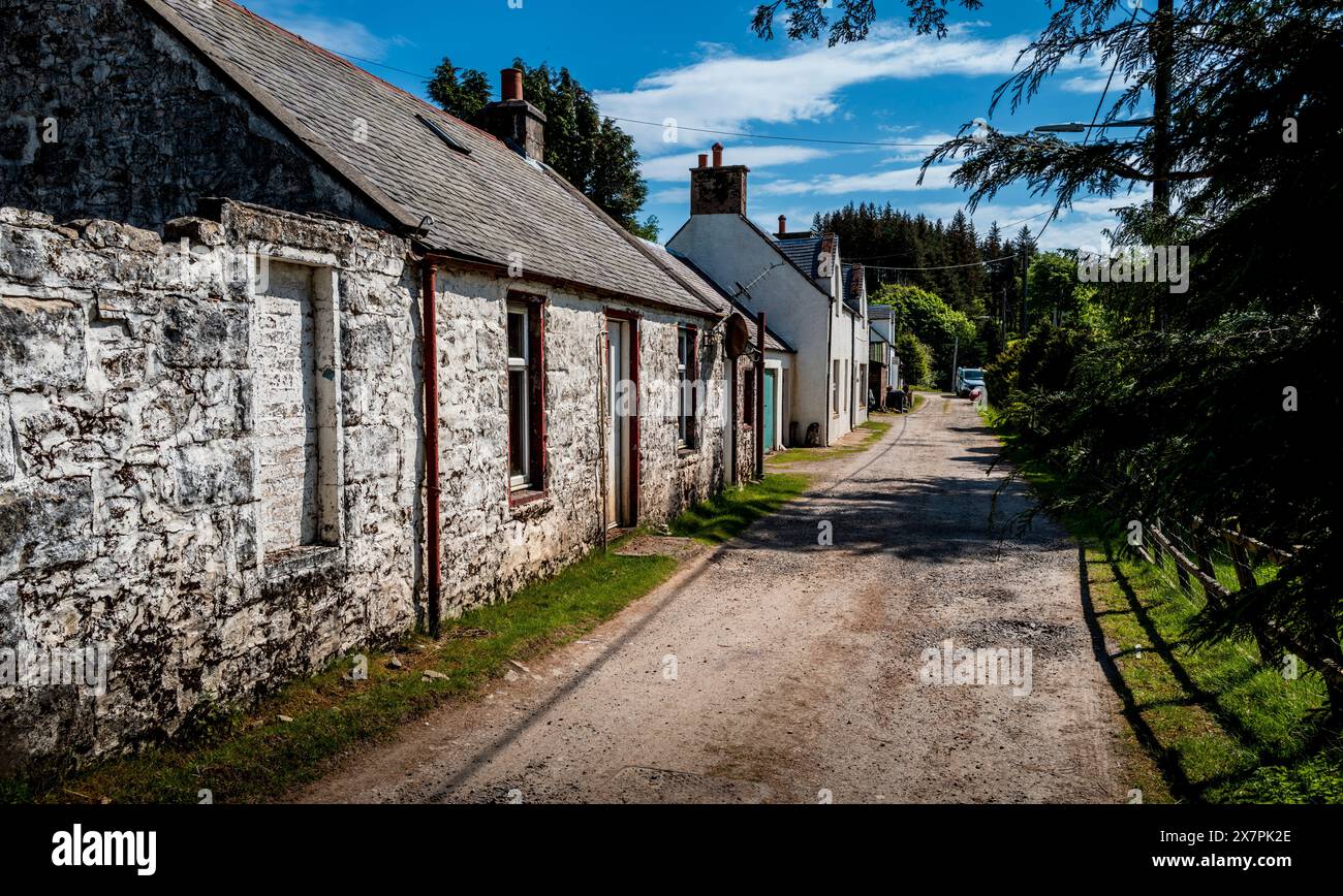Street in Wanlockhead, Scotland's highest village. Dumfries & Galloway, Scotland Stock Photo
