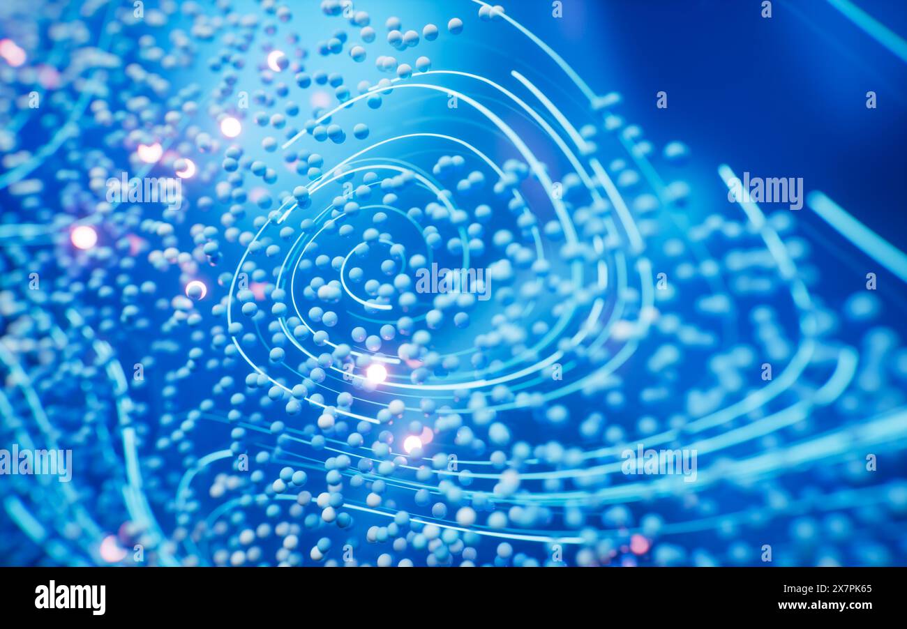 Flowing curve particles background 3d hi-res stock photography and ...