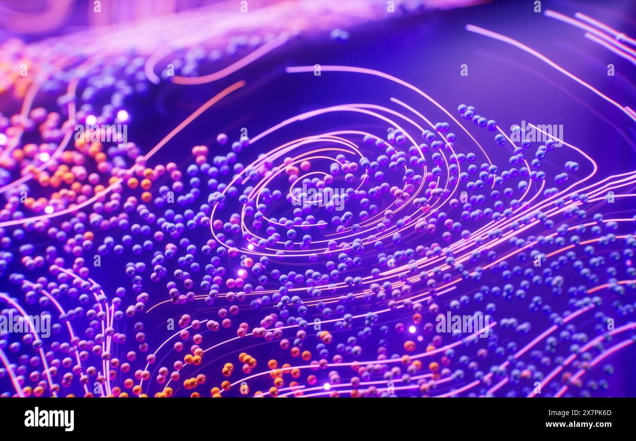 Flowing curve particles background 3d hi-res stock photography and ...