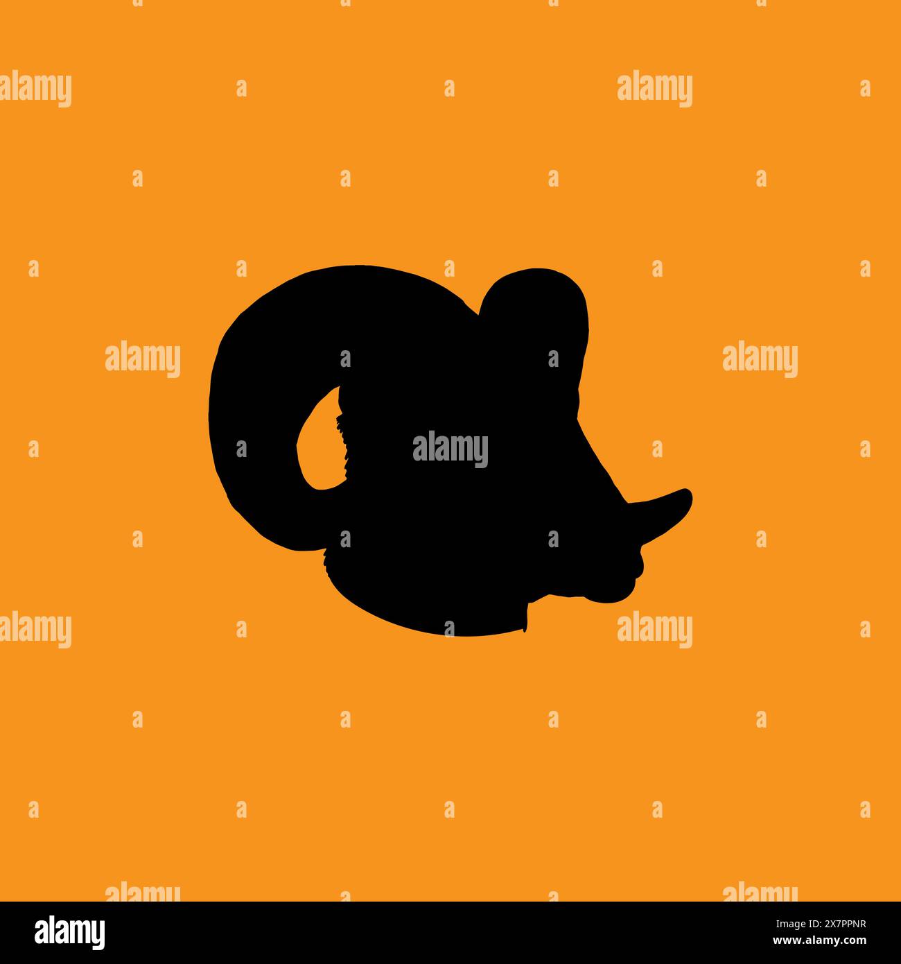 Sheep Head. Silhouette Style - Vector. Eid al-Adha. Islam Vector illustration Stock Vector