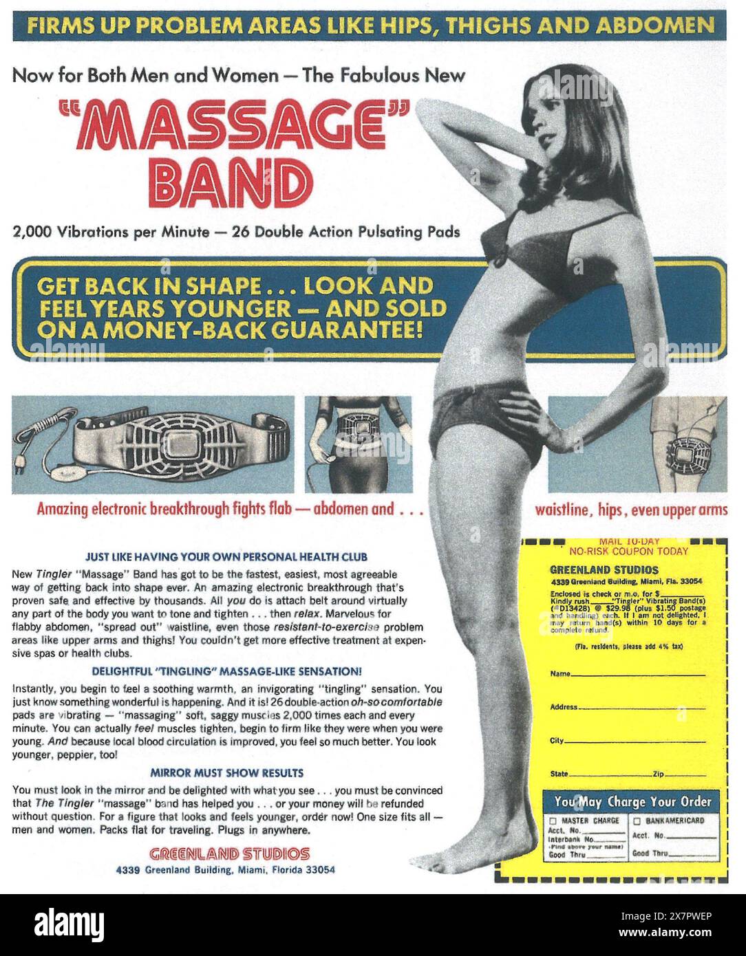 1973 Greenland Studios Massage Band ad Stock Photo