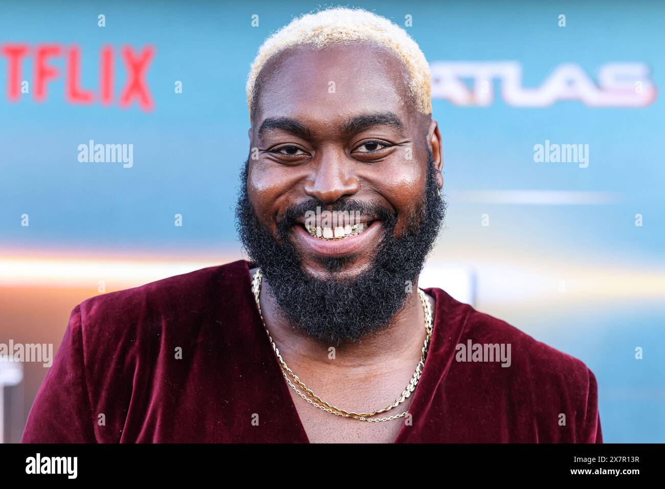 HOLLYWOOD, LOS ANGELES, CALIFORNIA, USA - MAY 20: Abraham Popoola arrives at the Los Angeles Premiere Of Netflix's 'Atlas' held at The Egyptian Theatre Hollywood on May 20, 2024 in Hollywood, Los Angeles, California, United States. (Photo by Xavier Collin/Image Press Agency) Stock Photo
