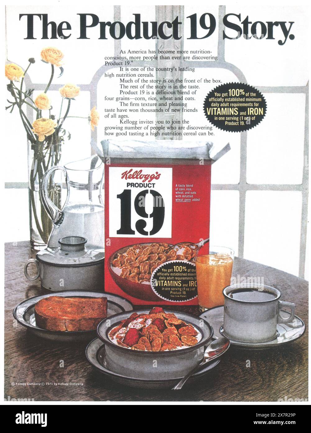 1971 Kellogg's Product 19 cereal ad Stock Photo Alamy