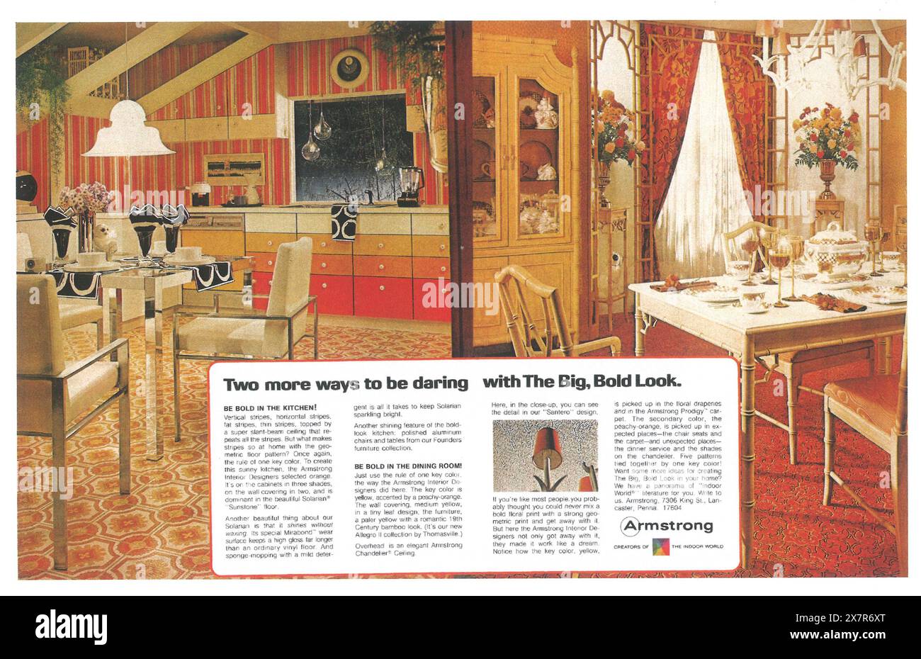 1973 Armstrong Floors ad - "Big, bold look" Stock Photo