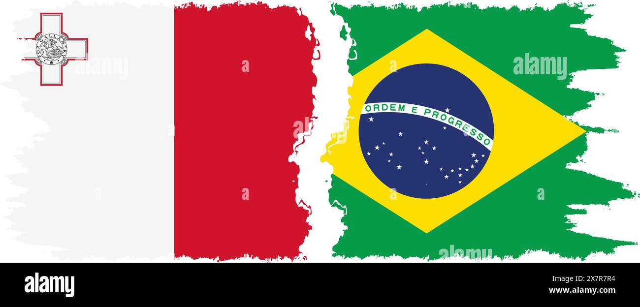 Brazil and Malta grunge flags connection, vector Stock Vector Image ...