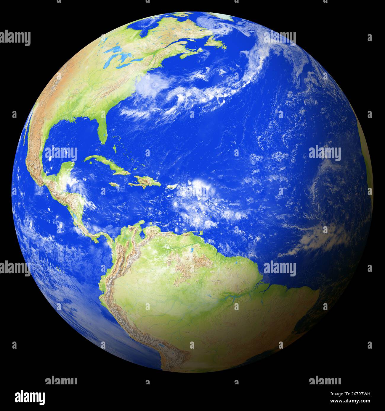 View of the earth from space showing Saint Kitts and Nevis in the ...